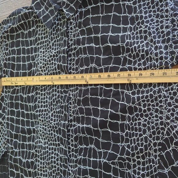 Snapdragon & Twig long sleeve black white‎ button front Women's Blouse size S - Picture 9 of 16